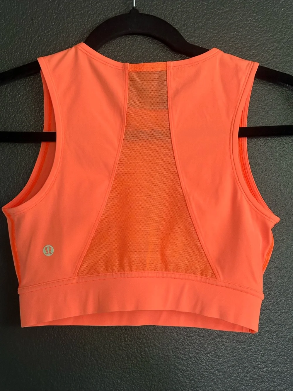 Lululemon Hotty Hot Cropped Tank Highlight Orange Size 4 Running Built-In Bra